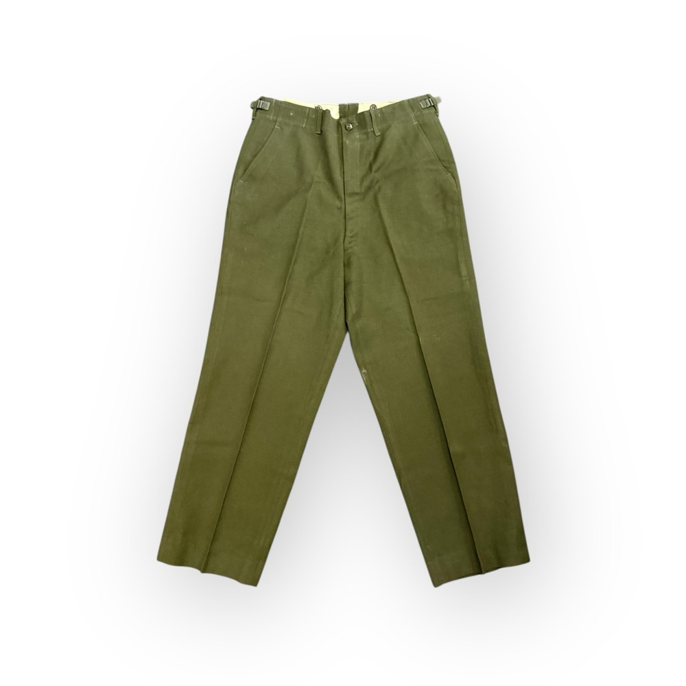 Vtg 50s Korean War Era Army Green Wool Field Trousers Pants Sz M 31-35 Waist